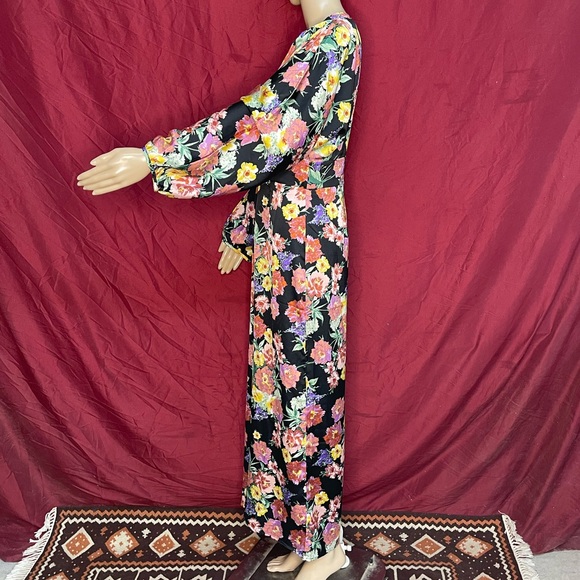 Pattern by Lush Long Sleeve Floral One Piece Wide Leg Jumpsuit Large - Picture 7 of 9